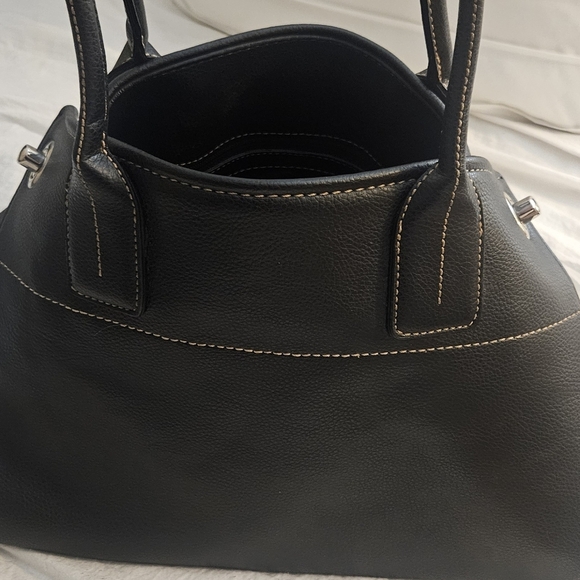 Tod's Vintage Girelli Cape Black Pebbled Leather Satchel Bag Made In Italy - Picture 11 of 13